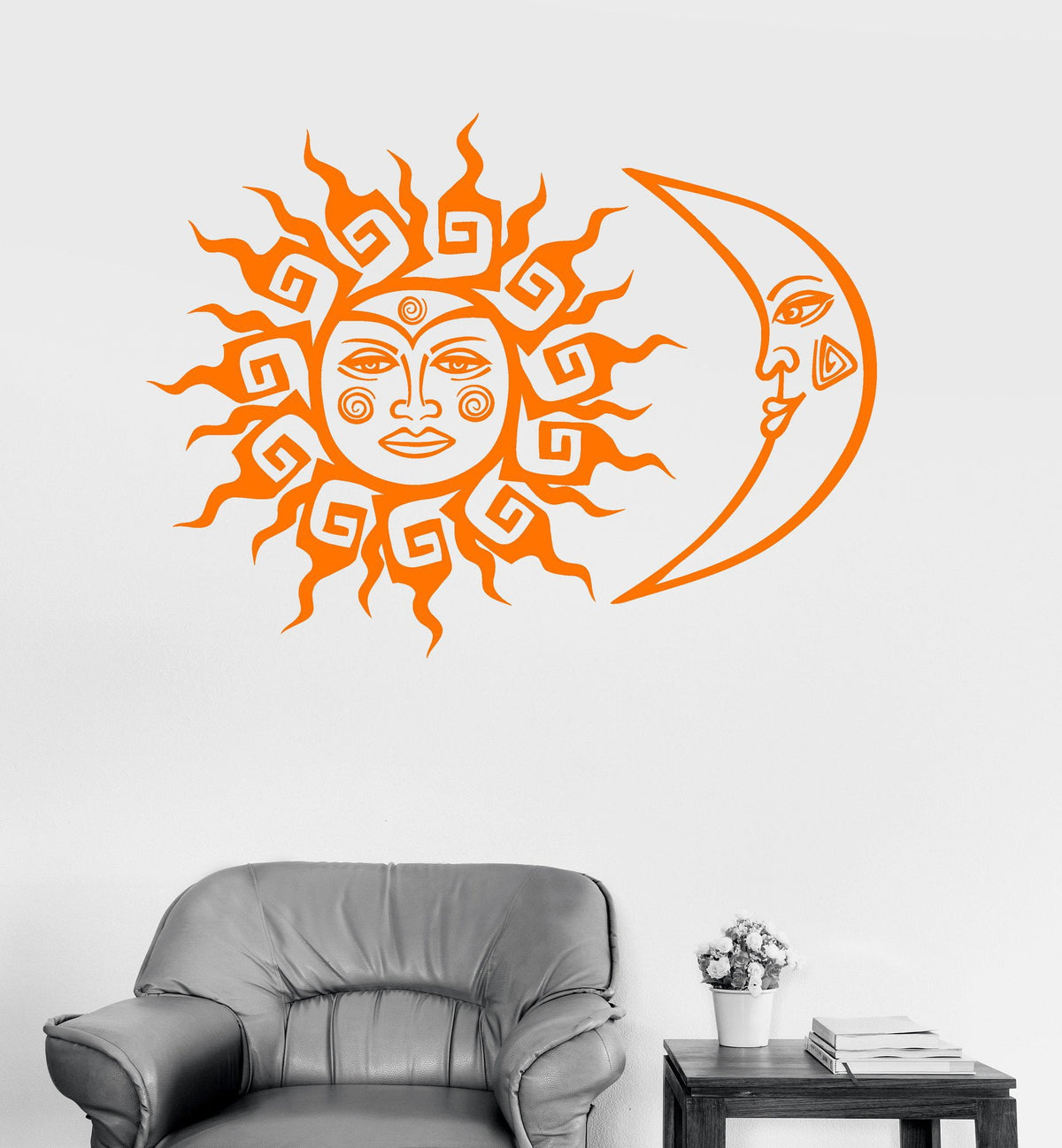 Vinyl Wall Decal Sun and Moon Fantastic Bedroom Room Decoration Art St ...