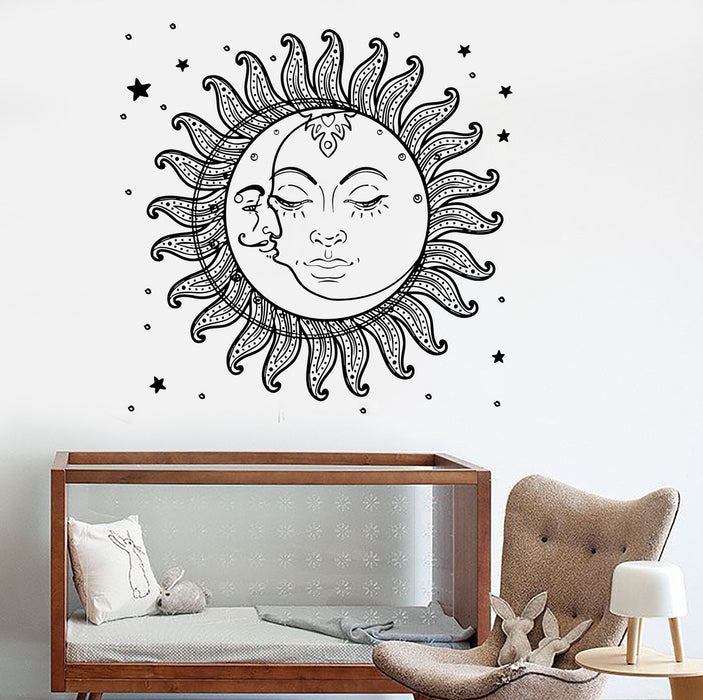 Vinyl Wall Decal Sun Moon Stars Bedroom Kids Room Stickers Mural Unique Gift (ig3511)