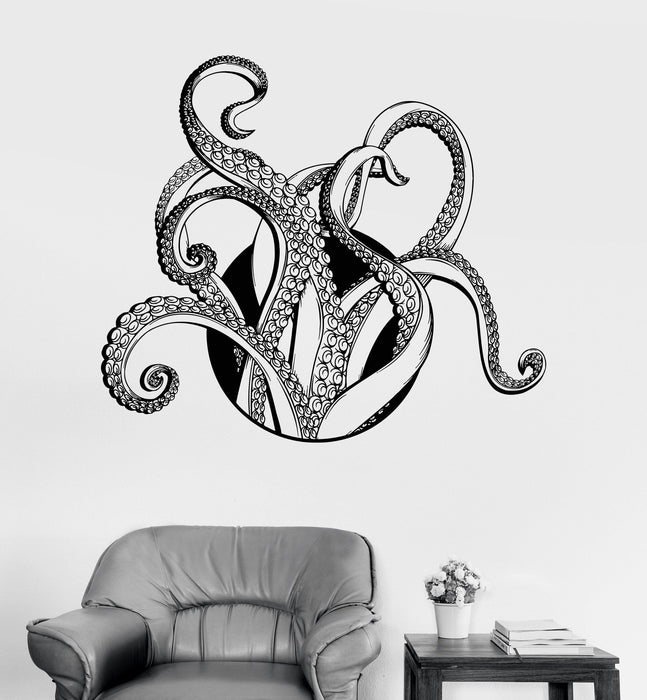 Vinyl Wall Decal Tentacles Octopus Kraken Nautical Marine Decor Sea Stickers Unique Gift (ig3228)