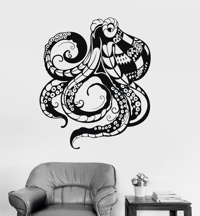Vinyl Wall Decal Tentacles Octopus Marine Animal Ocean Theme Art Stickers Unique Gift (ig3196)