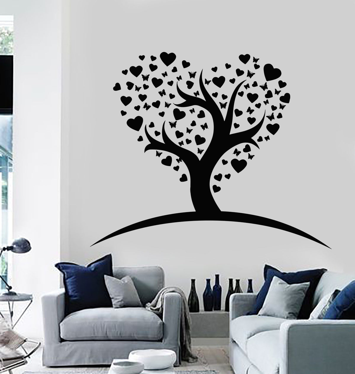 Vinyl Wall Stickers Romantic Love Tree Decor Girl Room Mural Unique Gi ...