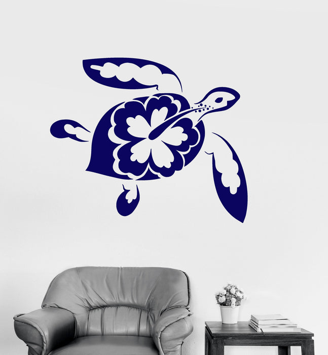 Autocollant mural en vinyle Motifs de tortues Animaux marins Décoration de salle de bain Autocollants Cadeau unique (ig3192)