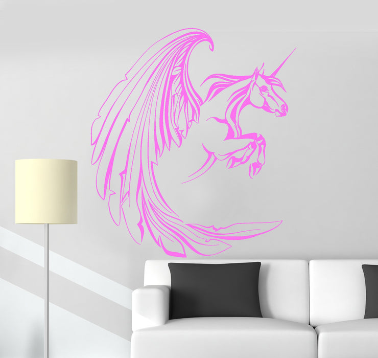 Vinyl Wall Decal Unicorn Fantasy Myth Girl Room Stickers Mural Unique Gift (ig3468)