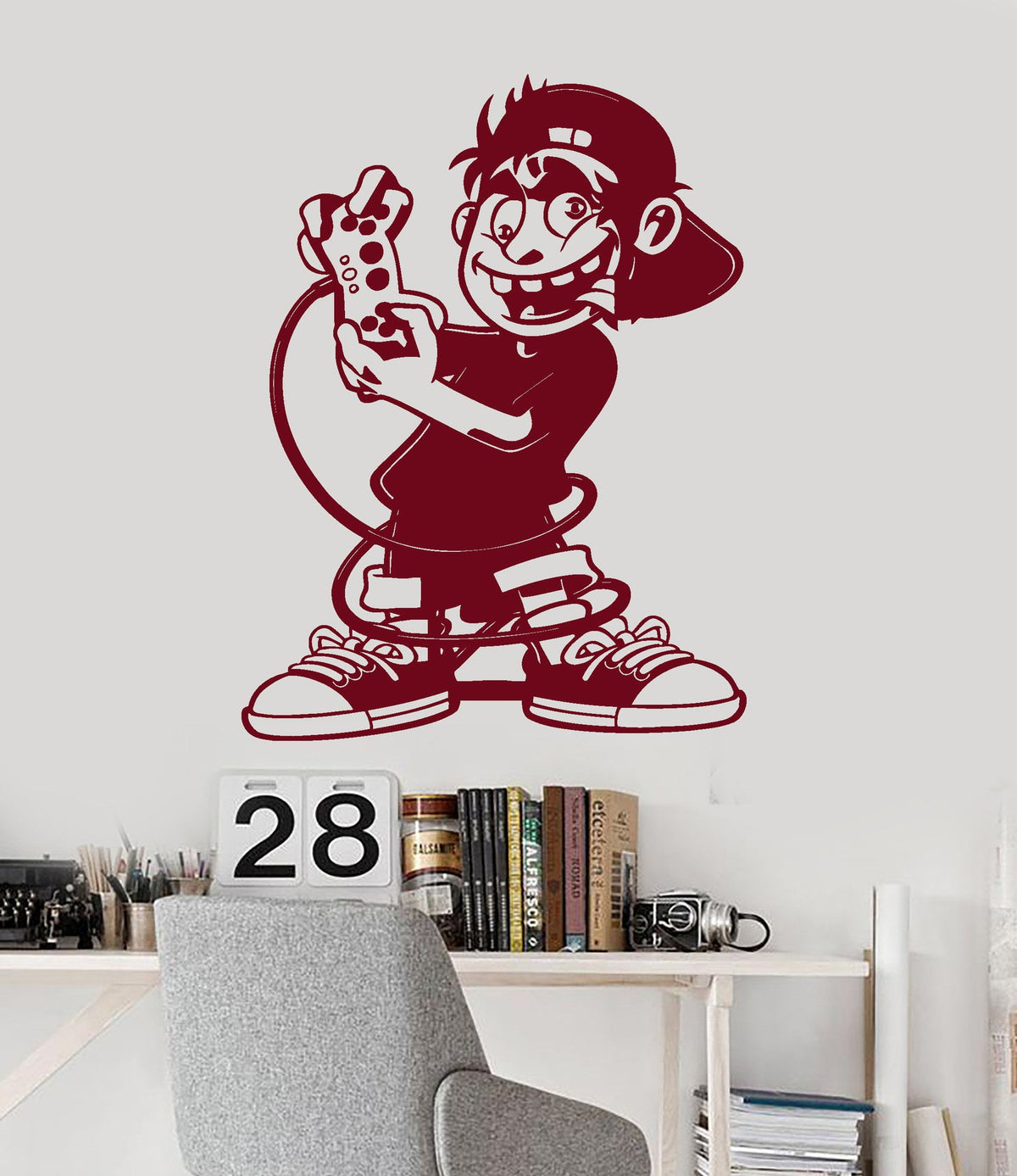 Wall Vinyl Decal Gamer Boy Room Video Games Kids Art Play Room