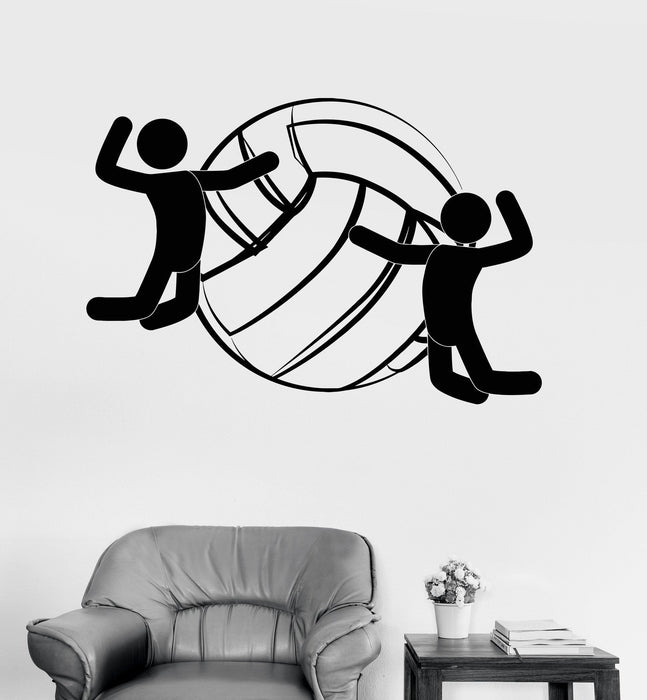 Vinyl Wall Decal Volleyball Ball Sports Player Fan Stickers Mural Unique Gift (ig3338)