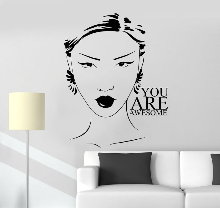 Виниловая наклейка на стену Салон красоты Цитата Женщина Девушка Вдохновение Наклейки Уникальный подарок (ig3782)