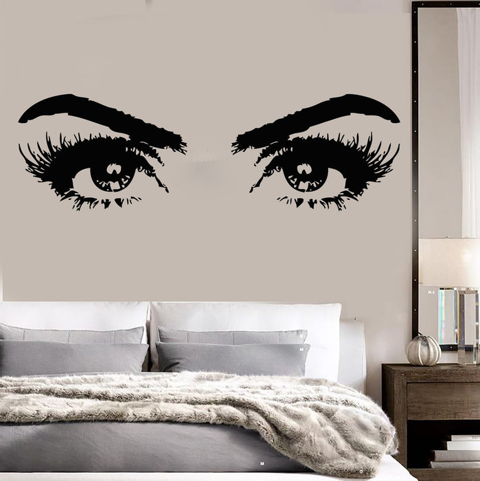 Vinyl Wall Decal Woman Eyes Beauty Salon Girl Room Makeup Stickers Unique Gift (ig3648)