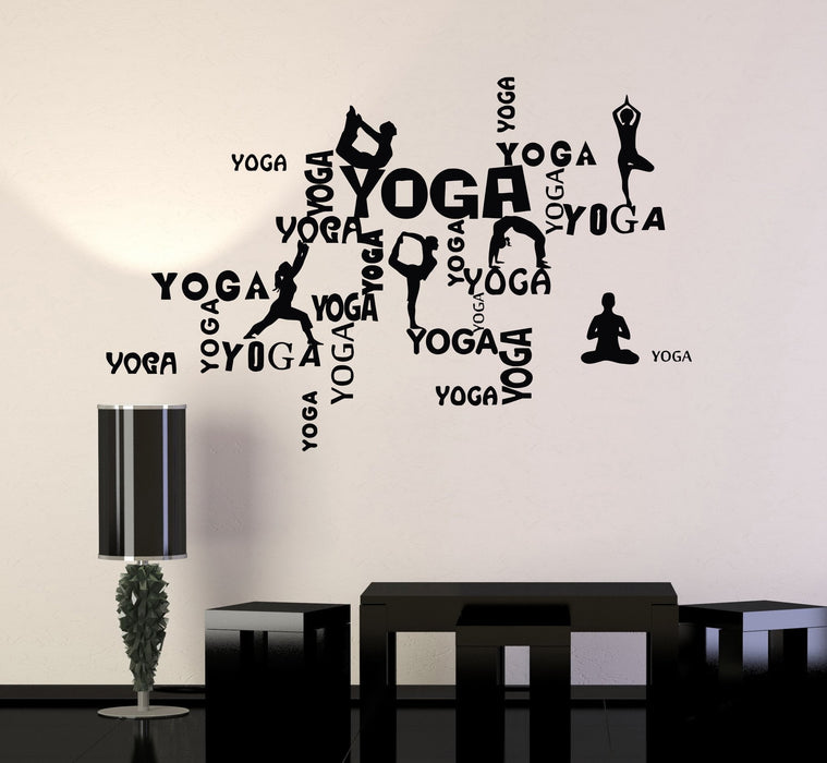Vinyl Wall Stickers Yoga Poses Meditation Room Decal Mural Unique Gift (198ig)