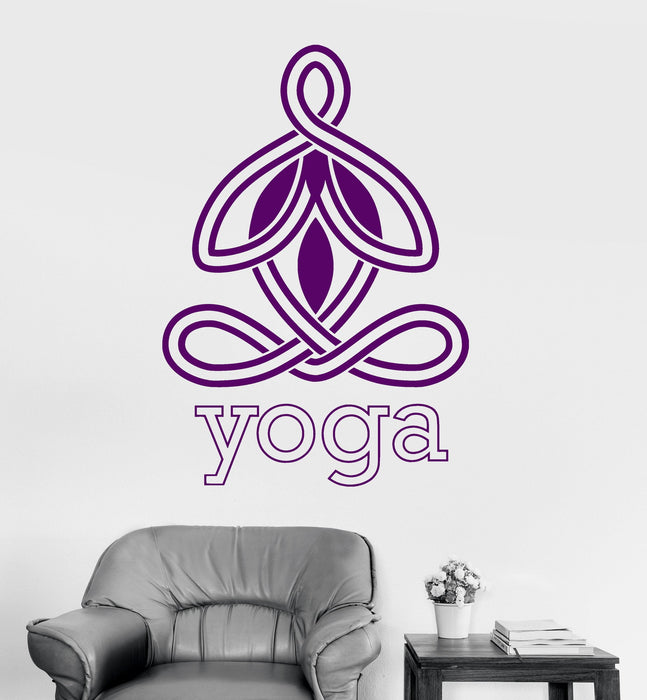 Vinyl Wall Decal Yoga Center Logo Meditation Zen Buddhism Stickers Unique Gift (ig3277)