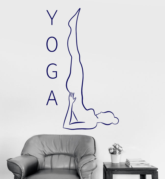 Vinyl Wall Decal Yoga Center Pose Buddhism Meditation Woman Stickers Unique Gift (ig3540)