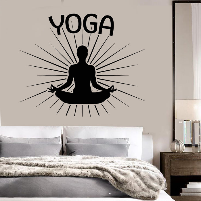 Vinyl Wall Decal Yoga Meditation Buddhism Hinduism Hindu Stickers Unique Gift (ig3558)