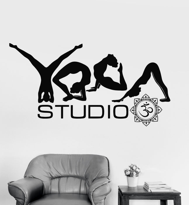 Vinyl Wall Decal Yoga Studio Poses Word Meditation Room Stickers Unique Gift (ig3488)