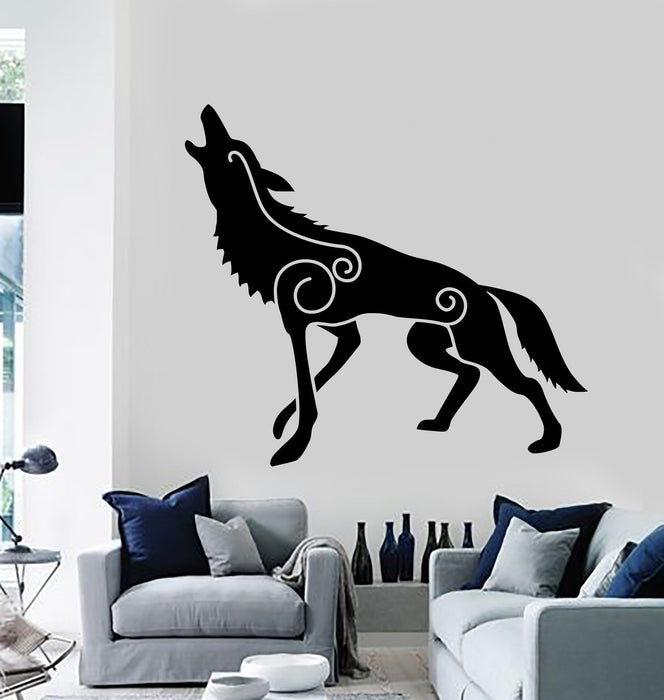 Vinyl Wall Decal Wolf Irish Celtic Patterns Celts Ireland Stickers Mural Unique Gift (103ig)