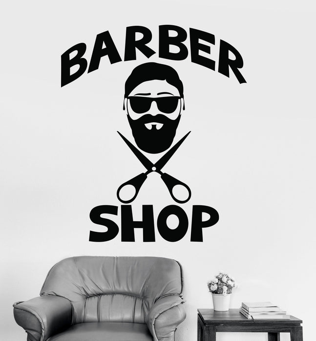 Vinyl Wall Decal Men's Hairdresser Hair Salon Barbershop Stickers Unique Gift (ig3613)