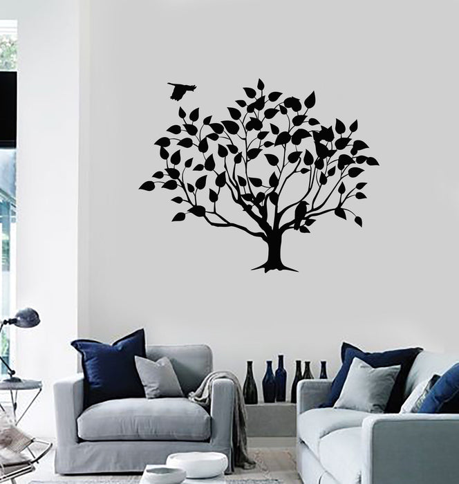 Wall Decal Beautiful Tree Leaves Bird Art Room Decor Vinyl Stickers Unique Gift (ig2842)