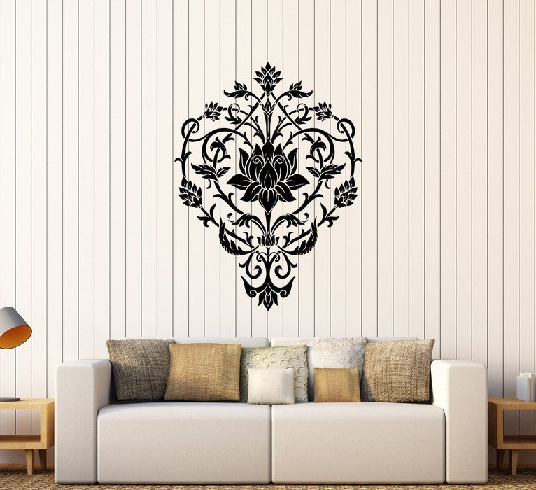 Vinyl Wall Decal Lotus Flower Floral Art Pattern Ornament Stickers Unique Gift (286ig)