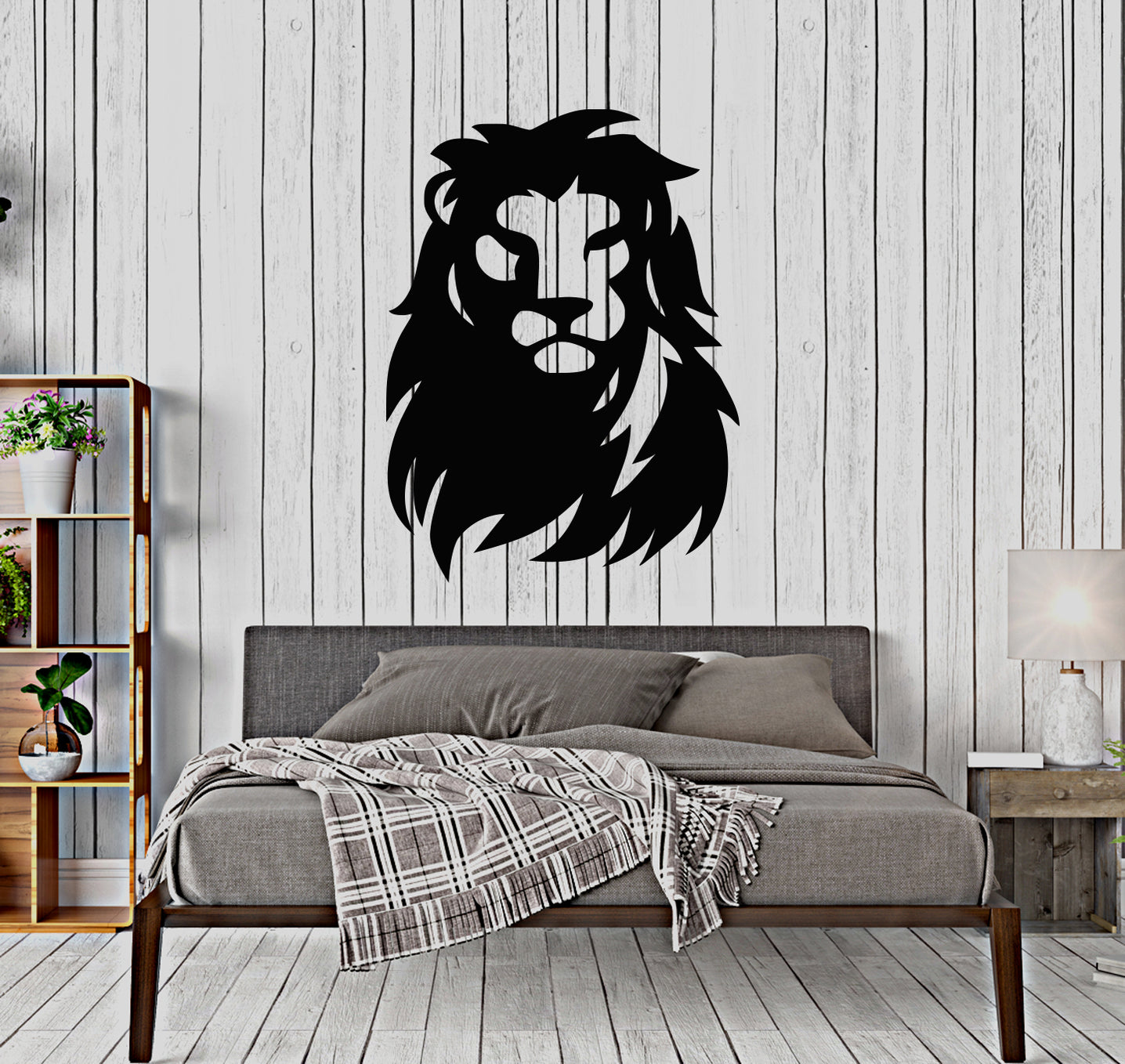 Vinyl Wall Decal African Animal Lion Head Predator King of Beasts Stic ...