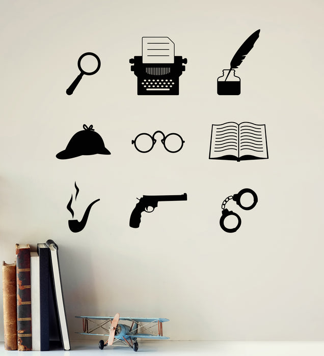 Vinyl Wall Decal Private Detective Agency Sleuth Adventures Sherlock Holmes Stickers (4370ig)