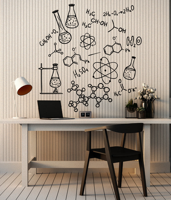 Vinyl Wall Decal School Education For Student Room Chemistry Scientist Science Stickers (4380ig)