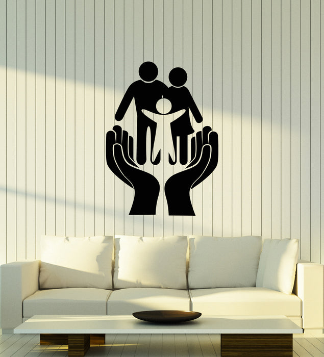 Vinyl Wall Decal Family Together Hands Child Protection Home Decor Stickers (4404ig)