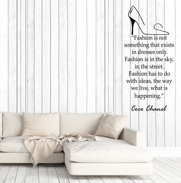 Vinyl Wall Decal Fashion Store And Beauty Shopping Chanel Bedroom Inspiring Quote Stickers (4280ig)
