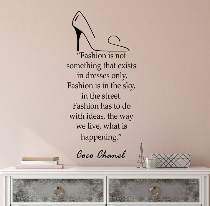 Vinyl Wall Decal Fashion Store And Beauty Shopping Chanel Bedroom Inspiring Quote Stickers (4280ig)
