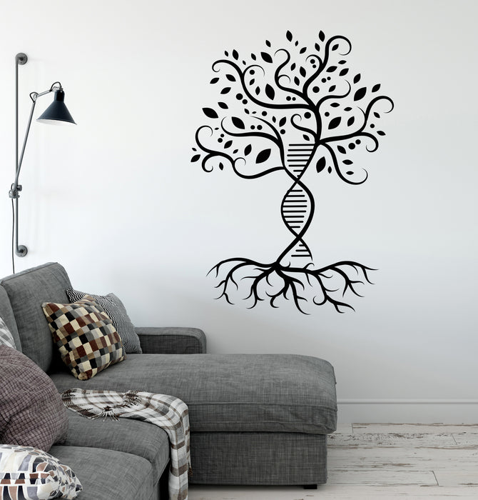 Vinyl Wall Decal DNA Chain Family Genealogical Tree Ancestors Nature Leaves Stickers (4468ig)