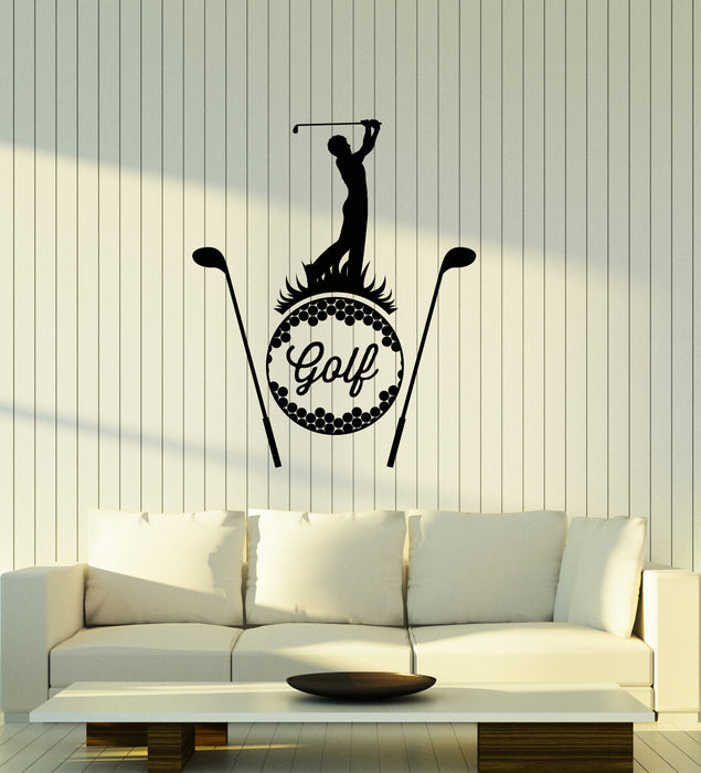 Vinyl Wall Decal Golf Club Game Ball Sport Word Player Logo Stickers (4381ig)