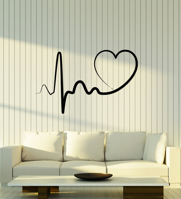 Vinyl Wall Decal Romantic Heart Valentine's Day Heartbeat Pulse Love Stickers (4417ig)
