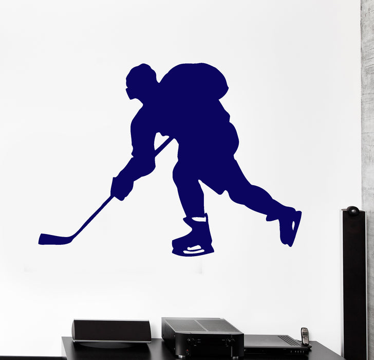 Vinyl Wall Decal Hockey Player Sport Child Room Man Cave Stickers Unique Gift (ig332)