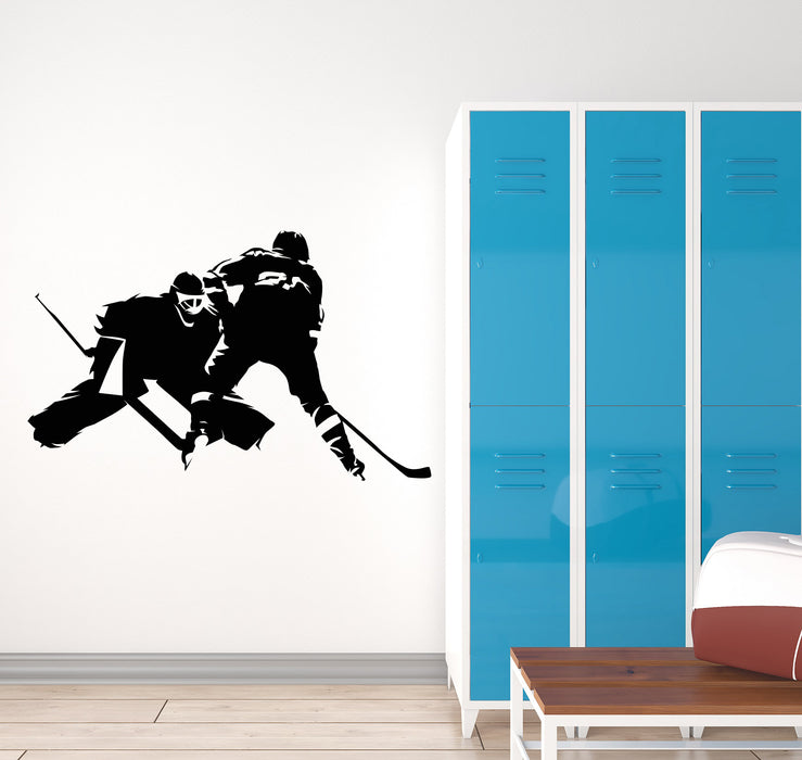 Vinyl Wall Decal Wall Sport School Game Hockey Player Kids Room Sticker (4353ig)