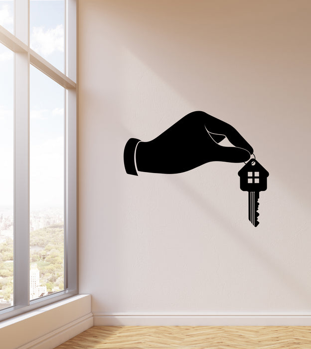 Vinyl Wall Decal House Keys Real Estate Agency Realtor Logo Stickers (4456ig)