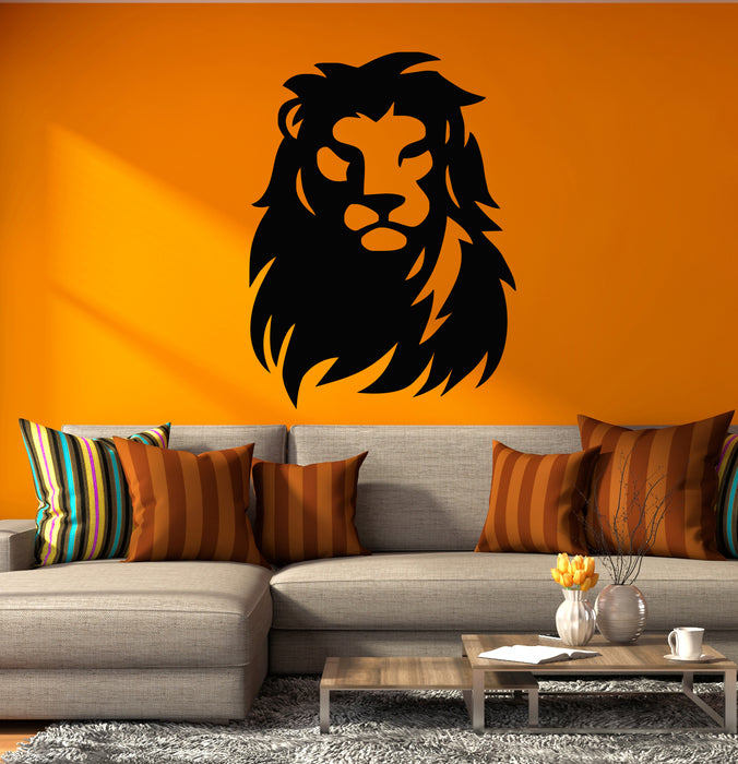 Vinyl Wall Decal African Animal Lion Head Predator King of Beasts Stickers (4386ig)