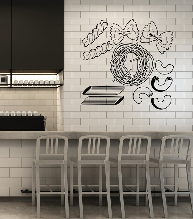 Vinyl Wall Decal Pasta Italian Cuisine Restaurant Food Kitchen Decor Stickers (4441ig)