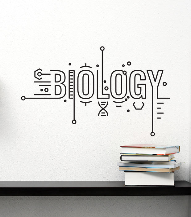Vinyl Wall Decal Biology Word Logo Science Experiments Scientist Decor For Laboratory Stickers (4473ig)