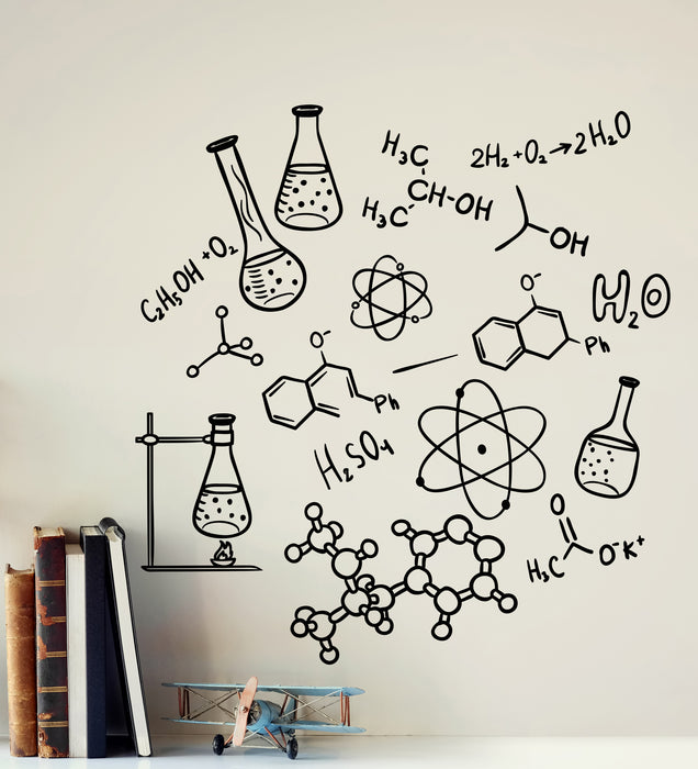 Vinyl Wall Decal School Education For Student Room Chemistry Scientist Science Stickers (4380ig)
