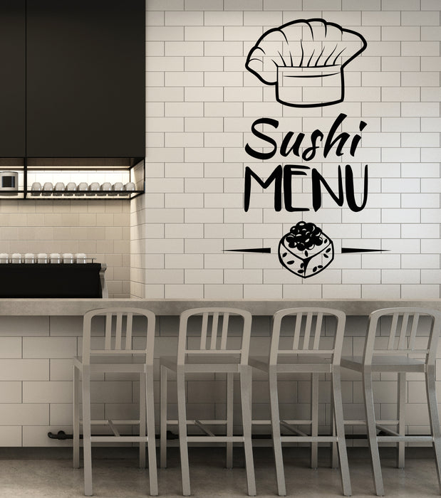 Vinyl Wall Decal Asian Restaurant Sushi Menu Bar Japanese Cuisine Stickers (4411ig)