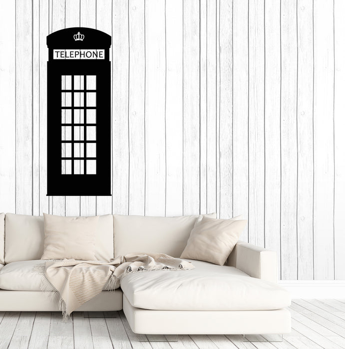 Vinyl Wall Decal Red Telephone Box British England London Stickers (4328ig)