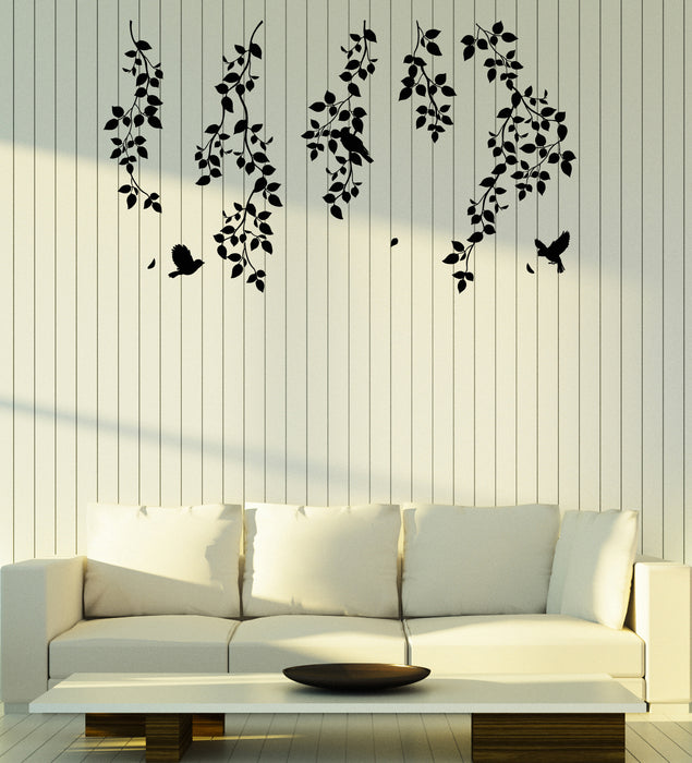 Vinyl Wall Decal Nature Tree Bird On a Branches Leaves Room Decoration Stickers (4316ig)