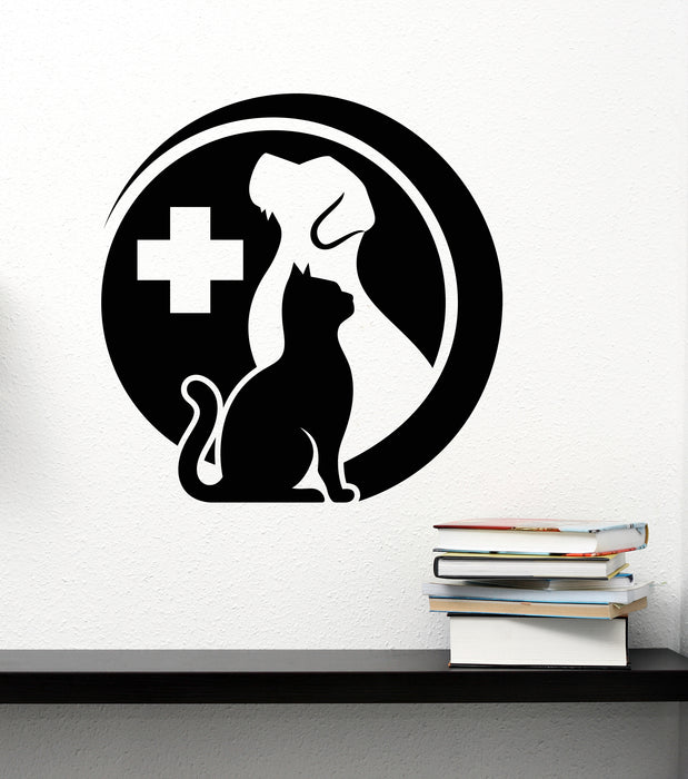 Vinyl Wall Decal Veterinary Service Clinic Pet Shop Cat Dog Grooming Salon Stickers (4440ig)