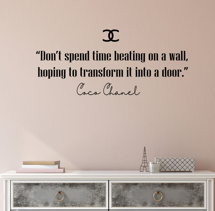 Vinyl Wall Decal Chanel Quote Inspiration Don’t Spend Time Beating On a Wall Stickers (4330ig)