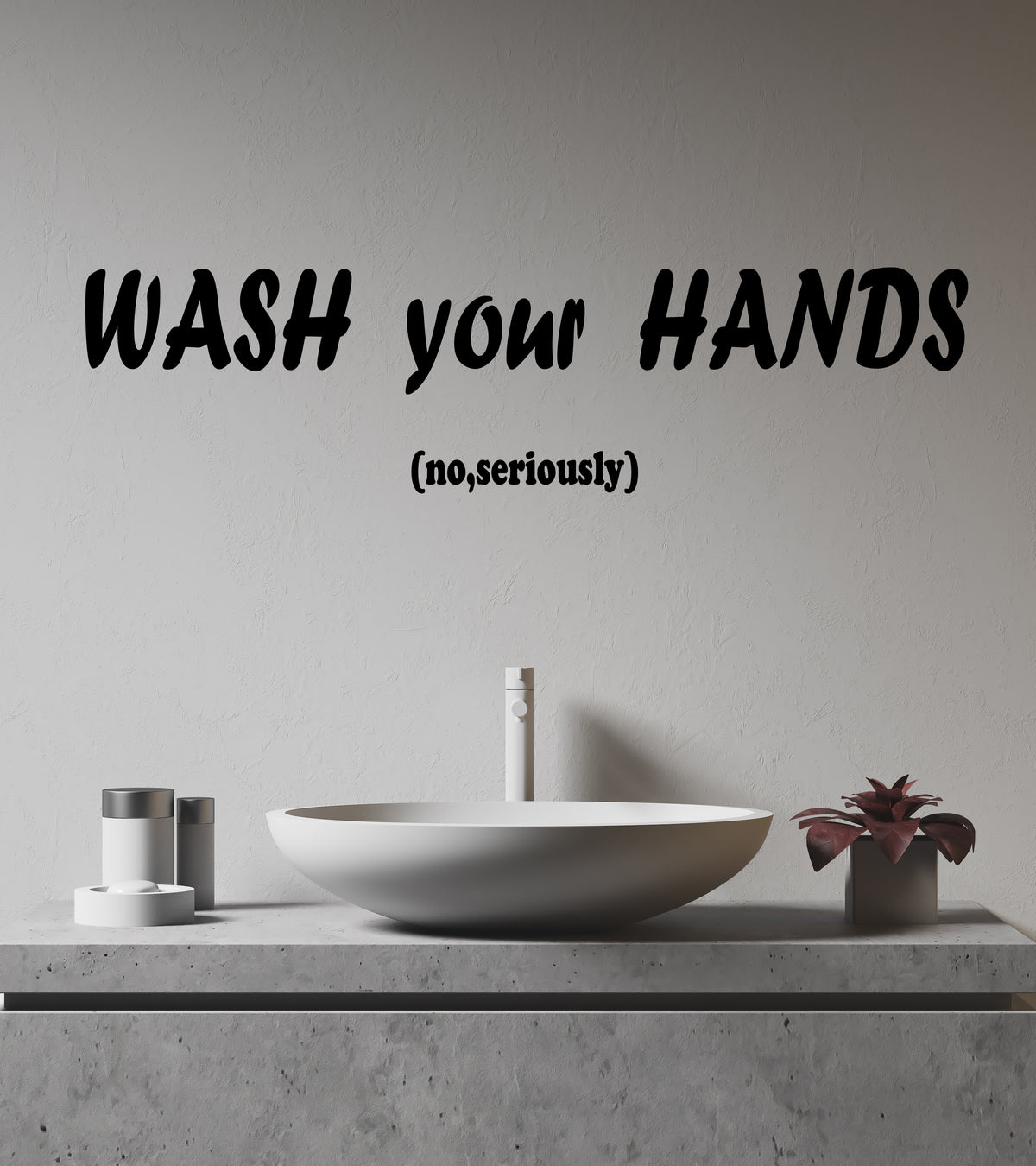 Vinyl Wall Decal Hygiene Rules Words Wash Your Hands Bathroom Decor St ...