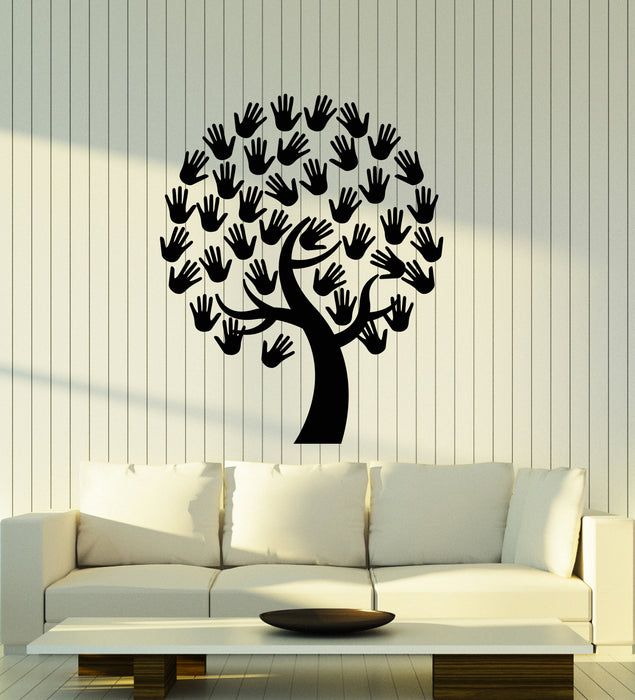 Vinyl Wall Decal Welcome Greetings Tree Hands Nursery Decor For Kids Room Stickers (4398ig)