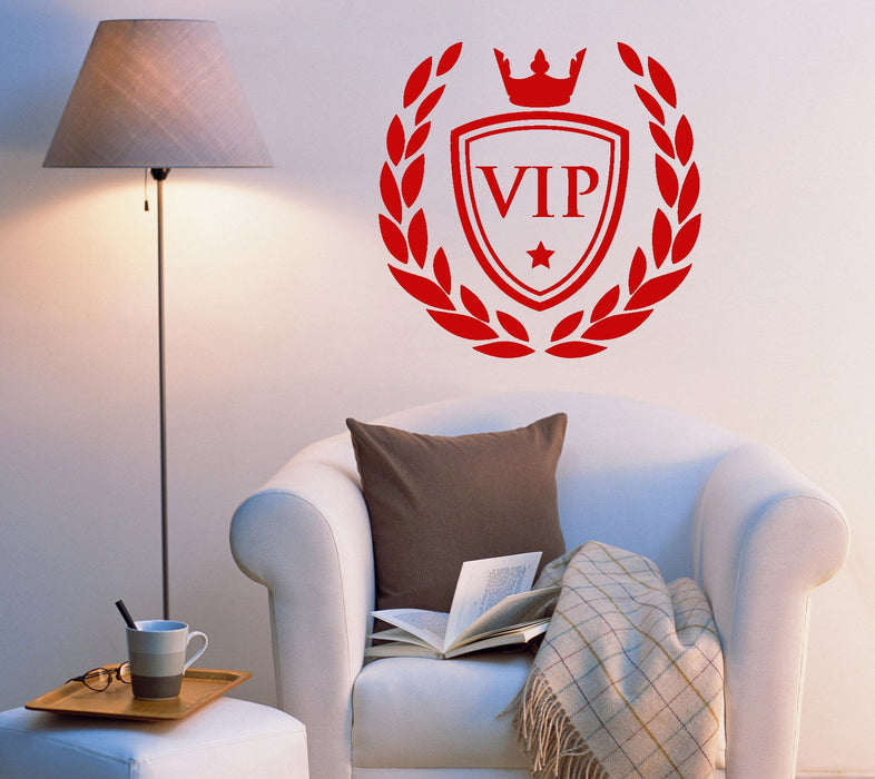 Vinyl Wall Decal VIP Crown Living Room Bedroom Home Decor Stickers Mural (ig5576)