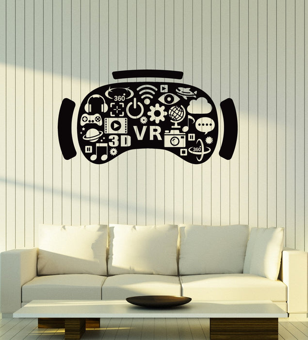 Vinyl Wall Decal VR Media Virtual Reality Headset Gadget Art Stickers Mural (ig5338)