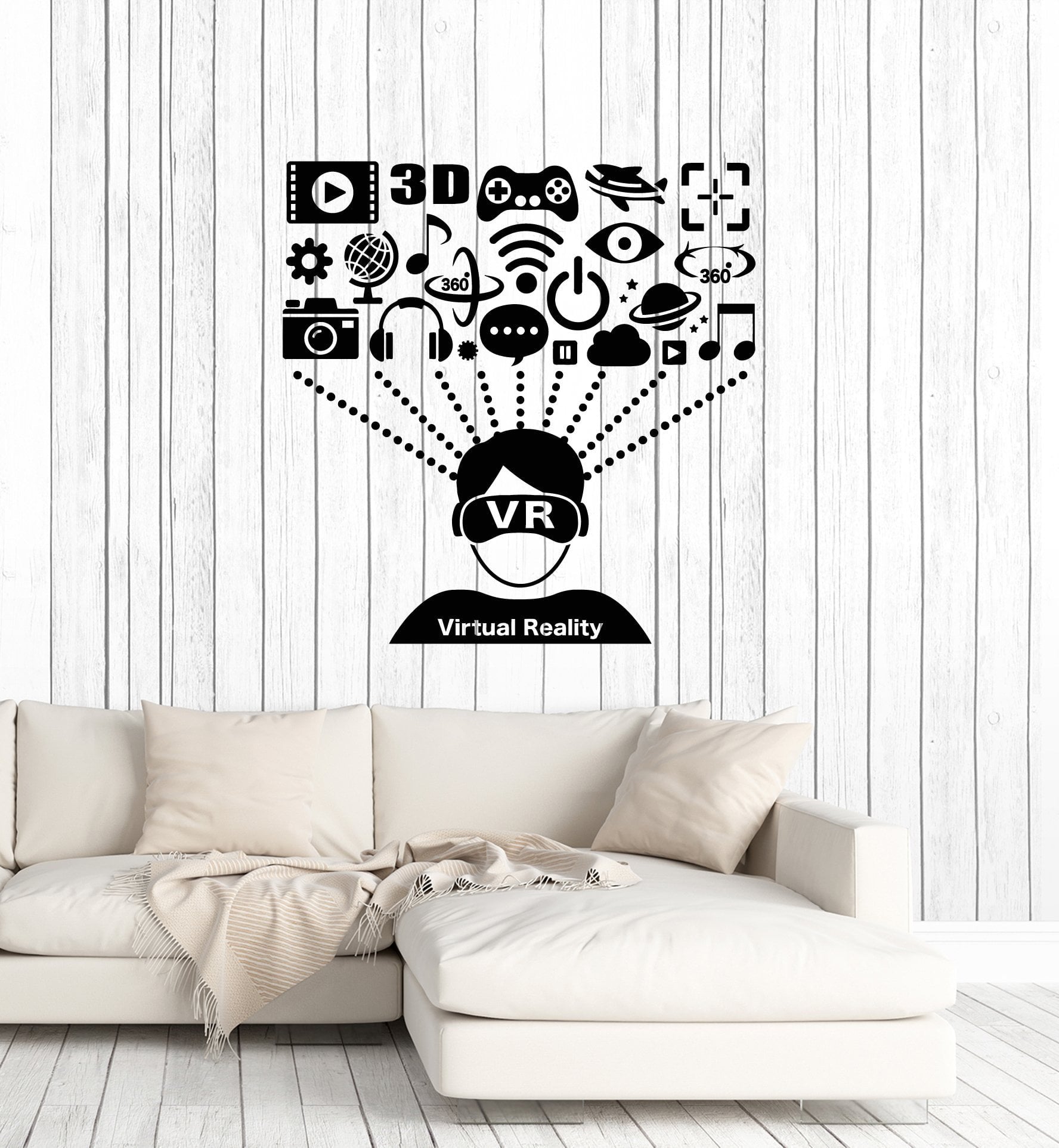 Vr Building Decal Vinyl Wall Decal Virtual Reality VR Headset User Gamer Player Art Stic ...