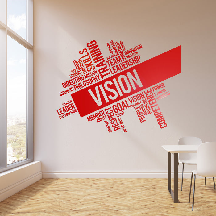 Vinyl Wall Decal Vision Leadership Team Teamwork Office Room Business Stickers Mural (ig6293)