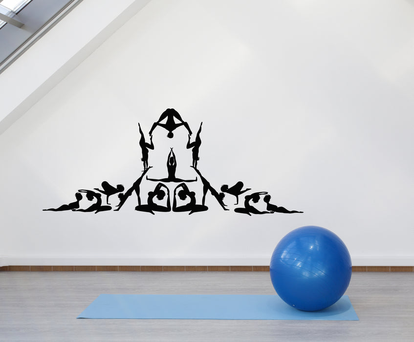 Vinyl Wall Decal Yoga Girls Pose Studio Meditation Room Stickers (3690ig)