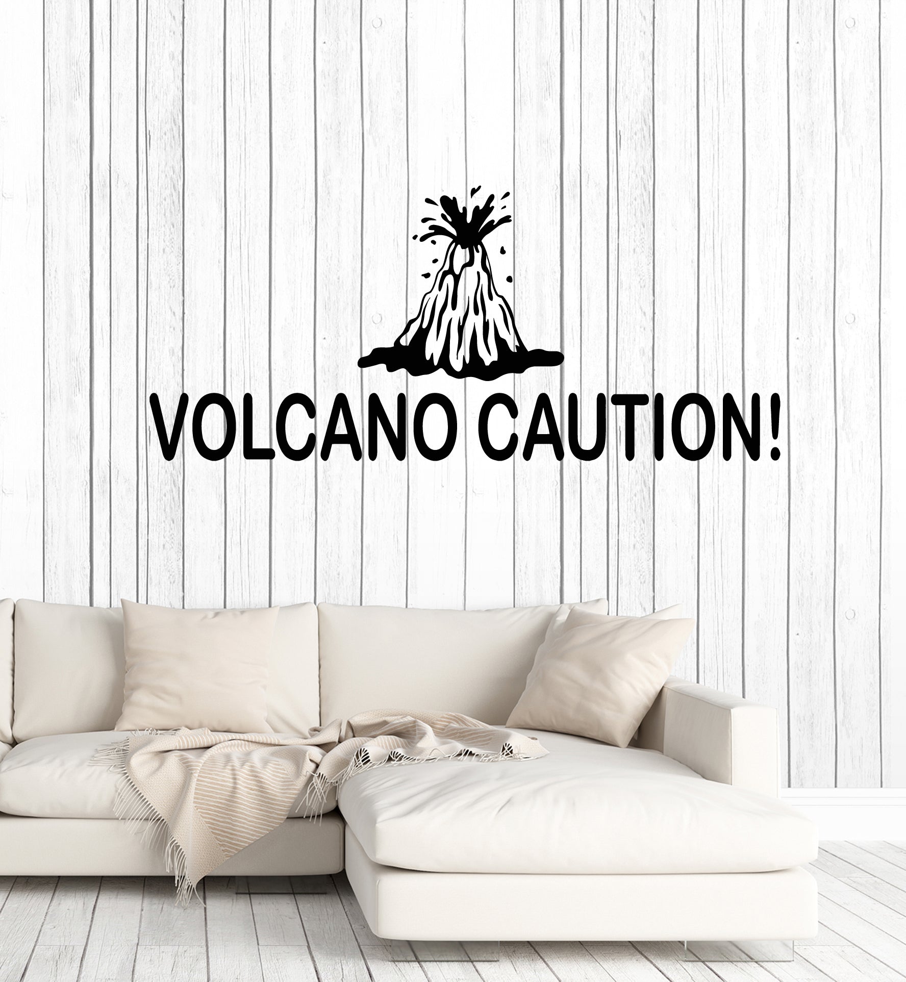 Vinyl Wall Decal Nature Mountain Volcano Caution Dangerous Stickers Mu ...