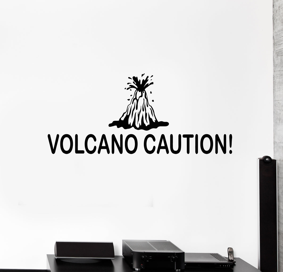 Vinyl Wall Decal Nature Mountain Volcano Caution Dangerous Stickers Mu ...